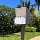 UpTown Box Locking Package Dropbox in TEXTURED GRAY METALLIC - Modern Mailbox