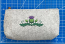 Not in the Mooood Highland Cow Embroidered Felt Zipper Pouch