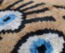 Canvello Handmade Luxury Handmade Velvet Silk Evil Eye Throw Pillow With Down Insert - 16x16 in