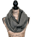 Smokey Gray and Black Herringbone Medium Weight Flannel Scarf