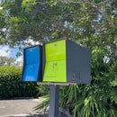 UpTown Box Locking Package Dropbox in TEXTURED GRAY METALLIC - Modern Mailbox