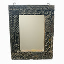 12 in. x 15 in. Rustic Old Carved Printing Stamps Upcycled Accent Mirror