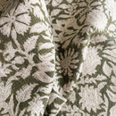 Jardim Floral Block Printed Pillow Cover | Olive Green | Lumbar