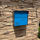 RetroBox Locking Small Package Wall Mounted Mailbox in Textured Matt Black