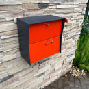 RetroBox Locking Small Package Wall Mounted Mailbox in TEXTURED GRAY METALLIC