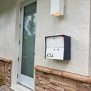RetroBox Locking Small Package Wall Mounted Mailbox in TEXTURED GRAY METALLIC
