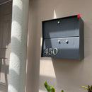 RetroBox Locking Small Package Wall Mounted Mailbox in TEXTURED GRAY METALLIC