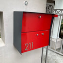 RetroBox Locking Small Package Wall Mounted Mailbox in TEXTURED GRAY METALLIC