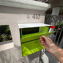 RetroBox Locking Small Package Wall Mounted Mailbox in Textured Matt Black