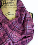 Purple and Magenta with Cornflower Blue Accent 100% Organic Cotton Infinity and Blanket Scarves