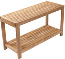 Bali Natural Teak Shower and Bath Spa Bench with Shelf - 35"
