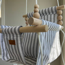 Indoor High Back Baby & Toddler Swing-Wide Black Ticking Stripe
