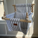 Indoor High Back Baby & Toddler Swing-Wide Black Ticking Stripe