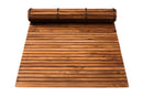 Spokane Extra Large Oiled Teak Shower and Bath String Mat with Rubber Footing 59″ x 35″