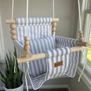 Indoor High Back Baby & Toddler Swing-Wide Black Ticking Stripe