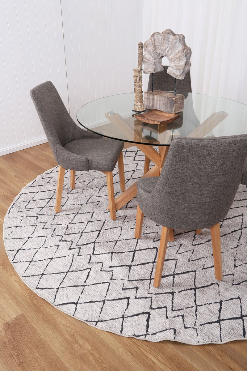 Alma Scandi in Silver : Round Rug