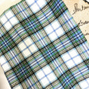 Shades of Blue and Green on White 100% Organic Cotton Plaid Infinity and Blanket Scarves