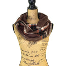 Mocha Spice Plaid - Milk Chocolate Brown, Copper Orange, Black and Cream Plaid Flannel Infinity or Blanket Scarf