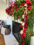 9ft Cedar and Red Berry Garland - Ship by 9/30/2026