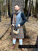 Straight Scarf - Outlander Clan Fraser Inspired Gray, Brown, Yellow, and Red Cotton Flannel