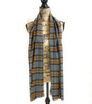 Straight Scarf - Outlander Clan MacKenzie Inspired Gray, Brown and Light Blue Cotton Flannel