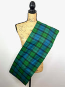 Emerald Green, Deep Blue and Black 100% Organic Cotton Plaid Tartan in Infinity and Blanket Scarves