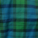 Emerald Green, Deep Blue and Black 100% Organic Cotton Plaid Tartan in Infinity and Blanket Scarves