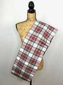 Subtle Christmas Tartan with Light Minty Sage and Red Luxe Collection Plaid Infinity and Blanket Scarves