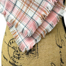 Soft Pink and White with Accents of Rust and Grey Luxe Collection Plaid Infinity and Blanket Scarves