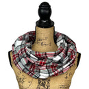 Subtle Christmas Tartan with Light Minty Sage and Red Luxe Collection Plaid Infinity and Blanket Scarves
