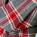 Heather Grey, Red and Cream Luxe Collection Plaid Infinity and Blanket Scarves