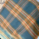 Dusty Deep Teal with Sage and Persimmon Orange Luxe Collection Plaid Infinity and Blanket Scarves