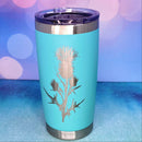Scottish Thistle Flower Laser Engraved Powder Coated 20oz Double Walled Insulated Tumbler