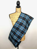 Smoky Blue and Black Plaid with Persimmon and Pale Yellow Accent Luxe Collection Infinity and Blanket Scarves