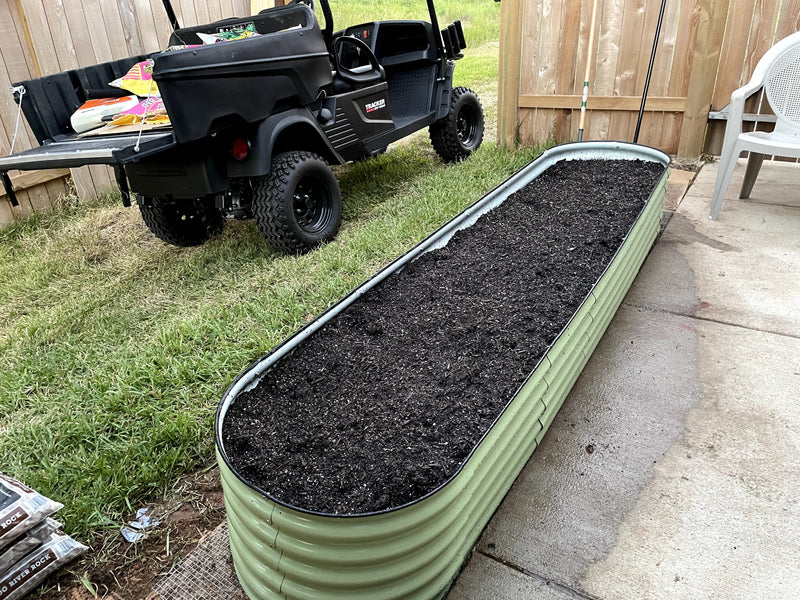 17" Tall, 12-in-1 Metal Raised Garden Bed in Sage Green