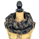 Black, Brown, Creamy Tan and Rust Red Luxe Collection Plaid Infinity and Blanket Scarves