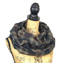 Black, Brown, Creamy Tan and Rust Red Luxe Collection Plaid Infinity and Blanket Scarves