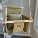 Indoor High Back Baby Swing-Khaki