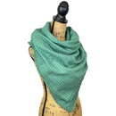Seafoam Green Small Check with Dusty Blue and White Plaid Flannel Infinity or Blanket Scarf