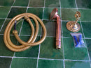 Copper Hand Shower, Unlacquered Handheld outdoor copper shower head with Hose and Holder.
