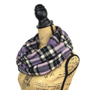 Lavender, Mint Green, Black and White Plaid Flannel Infinity or Blanket Scarf