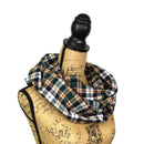 Dark Forest Green, Black, White, Caramel and Pale Pink Plaid Flannel Infinity or Blanket Scarf