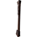 1900s Teak Wood Carved Antique 94 in. Tall Half Columns - Set of 2