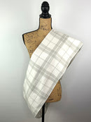 Marshmallow White and Soft Grey 100% Organic Cotton Plaid Infinity and Blanket Scarves