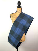 100% Organic Cotton Buffalo Plaid Large Block in Indigo and Black Infinity and Blanket Scarves