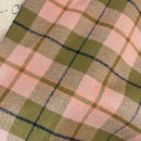 100% Organic Cotton Olive Green and Blush with Salmon and Deep Charcoal Accent Plaid Infinity and Blanket Scarves