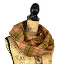 100% Organic Cotton Olive Green and Blush with Salmon and Deep Charcoal Accent Plaid Infinity and Blanket Scarves