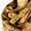100% Organic Cotton Olive Green and Blush with Salmon and Deep Charcoal Accent Plaid Infinity and Blanket Scarves