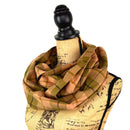 100% Organic Cotton Olive Green and Blush with Salmon and Deep Charcoal Accent Plaid Infinity and Blanket Scarves