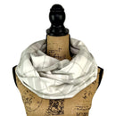 Marshmallow White and Soft Grey 100% Organic Cotton Plaid Infinity and Blanket Scarves